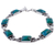 Chrysocolla link bracelet, 'Seven Desires' - Chrysocolla Sterling Silver Link Bracelet from Peru thumbail