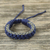 Men's wristband bracelet, 'Awindazi Mist' - Men's Hand Crafted Cord Wristband Bracelet Blue and Grey thumbail