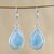 Larimar dangle earrings, 'Gossamer Sky' - Artisan Designed Larimar and Sterling Dangle Earrings (image 2) thumbail