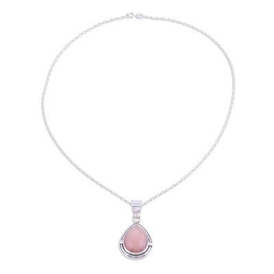 Collar colgante de ópalo, 'Pink Nectar' - Collar colgante de ópalo rosa de la India