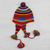 100% alpaca chullo hat, 'Tactile Rainbow' - Striped Multicolored Alpaca Chullo Hat with Pompom from Peru (image 2) thumbail