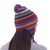 100% alpaca chullo hat, 'Tactile Rainbow' - Striped Multicolored Alpaca Chullo Hat with Pompom from Peru (image 2d) thumbail