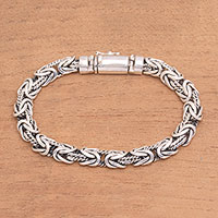 Sterling silver chain bracelet, 'Generous Spirit'