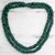 Malachite long beaded necklace, 'Cool Moss' - Malachite Beaded Necklace Long Strand Handmade India