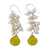 Pearl and chalcedony cluster earrings, 'Golden Shimmer' - Pearl and chalcedony cluster earrings