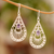 Amethyst dangle earrings, 'Divine Tears' - Amethyst and Sterling Silver Dangle Earrings from Bali