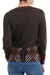 100% alpaca cardigan, 'Incan Argyle' - 100% Alpaca Brown Cardigan Sweater with Diamond Motif (image 2c) thumbail
