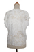 Rayon short-sleeved top, 'Rose Mallow in White' - Floral White-On-White Openwork and Embroidered Rayon Top (image 2c) thumbail