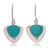 Turquoise dangle earrings, 'Pyramids of Friendship' - Unique Taxco Silver Turquoise Earrings