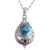 Citrine pendant necklace, 'Mesmerizing Sphere' - Citrine and Composite Turquoise Pendant Necklace from India