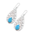 Sterling silver dangle earrings, 'Dancing Drops' - Sterling Silver and Composite Turquoise Dangle Earrings