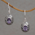 Amethyst dangle earrings, 'Butterfly Haven' - Amethyst and Sterling Silver Floral Earrings from Bali