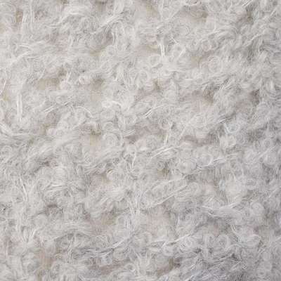 Alpaca blend shawl, 'Dove Grey Flow' - Hand-Crocheted Alpaca Blend Shawl in Dove Grey from Peru