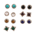 Multi-gemstone stud earrings, 'Harmonious Pairs' (set of 7) - Handmade Multi-Gemstone Stud Earrings (Set of 7) thumbail