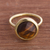 Gold plated tiger's eye single stone ring, 'Magic Pulse' - Gold-Plated Tiger's Eye Single Stone Ring from Peru (image 2) thumbail