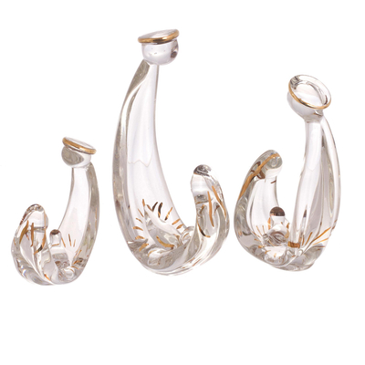 Glasfiguren, (6 Stück) - Klarglas-Krippenfiguren aus Peru (6 Stück)