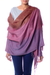 Silk and wool shawl, 'Twilight Shimmer' - Handcrafted Wrap Silk Wool Blend Shawl
