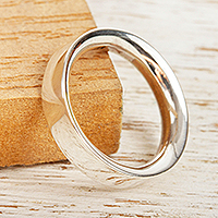 Unisex silver band ring, 'Classic'