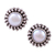 Pearl button earrings, 'Moonbeams' - Hand Made Pearl Bridal Sterling Silver Earrings