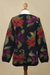 100% alpaca cardigan, 'Cusco Flowers in Black' - Alpaca Intarsia Knit Cardigan In Multicolored Floral (image 2e) thumbail