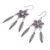Sterling silver dangle earrings, 'Tribal Forest' - Hand Crafted Sterling Silver Floral Dangle Earrings (image 2c) thumbail