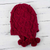 100% alpaca chullo hat, 'Cherry Pompoms' - Red 100% Alpaca Hand Knitted Andean Chullo Hat
