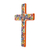 Ceramic wall cross, 'Spiritual Fireworks' - Artisan Crafted Multicolored Ceramic Wall Cross from Mexico (image 2c) thumbail