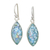 Roman glass dangle earrings, 'Ancient Marquise' - Marquise Roman Glass Dangle Earrings from Thailand
