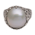 Cultured mabe pearl domed ring, 'Palatial Dreams' - Cultured Mabe Pearl and Sterling Silver Domed Ring from Bali (image 2e) thumbail