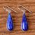 Lapis lazuli dangle earrings, 'Morning Raindrops' - Lapiz Lazuli & Sterling Silver Dangle Earrings from Thailand (image 2c) thumbail