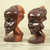 Ebony wood statuettes, 'Ghanaian Couple II' (pair) - Man and Woman Statuettes Hand Carved Ebony Wood (Pair)