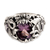 Amethyst cocktail ring, 'Dancing Swan' - Amethyst and Garnet Cocktail Ring (image 2a) thumbail