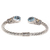 Gold accented blue topaz cuff bracelet, 'Dragonfly Den in Blue' - Gold Accent Blue Topaz Cuff Bracelet from Indonesia thumbail