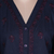 Besticktes Hemdkleid aus Baumwolle, „Lucknow Blossoms“ – High-Low Dunkelblaues, besticktes Hemdkleid aus Baumwolle