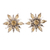 Rhodium plated citrine button earrings, 'Scintillating Stars' - Rhodium Plated Faceted Citrine Button Earrings from India