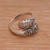 Sterling silver wrap ring, 'Two Shadows' - Sterling Silver Engraved Floral Leaf Wrap Ring of Indonesia (image 2) thumbail