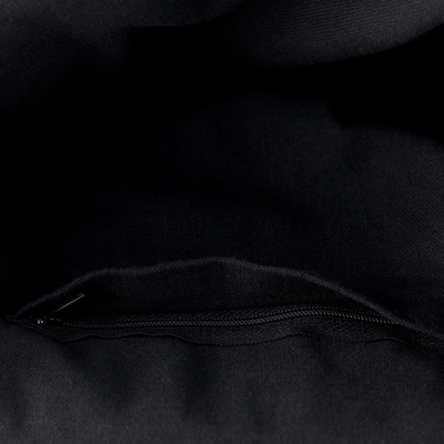 Bolso bandolera de algodón - Bolso de hombro estilo tailandés de algodón en carmesí y negro