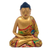 Wood statuette, 'Buddha in Meditation' - Hand Made Wood Sculpture thumbail