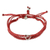 Makramee-Wickelarmbänder, (Paar) - Verstellbare rote Makramee-Armbänder (Paar)