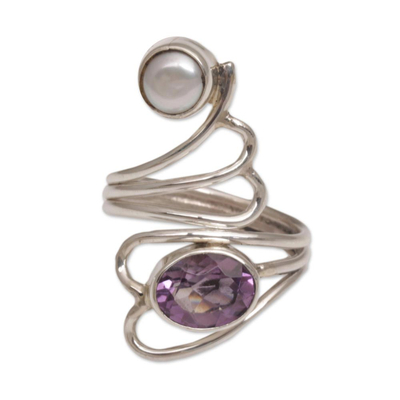 Amethyst and Pearl Ring