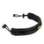 Men's leather wristband bracelet, 'Stand Together in Black' - Men's Leather Wristband Bracelet