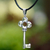 Sterling silver pendant necklace, 'Key to Happiness' - Sterling silver pendant necklace thumbail