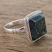 Jade cocktail ring, 'Life Itself' - Guatemala Artisan Crafted Jade Ring
