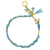 Gold plated multi-gemstone braided bracelet, 'Blue is for Peace' - Blue Theme Gold Plated Cotton Bracelet and Multi Gem Charms (image 2b) thumbail