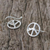 Sterling silver ear cuffs, 'Shimmering Peace' - Sterling Silver Peace Sign Ear Cuffs from Thailand