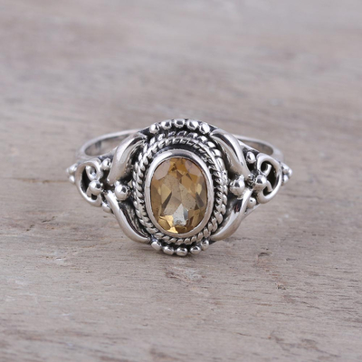 Citrine cocktail ring, Traditional Romantic