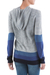 Hoodie sweater, 'Blue Imagination' - Blue and Grey Striped Hoodie Sweater from Peru (image 2c) thumbail