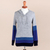 Hoodie sweater, 'Blue Imagination' - Blue and Grey Striped Hoodie Sweater from Peru (image 2d) thumbail