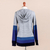 Hoodie sweater, 'Blue Imagination' - Blue and Grey Striped Hoodie Sweater from Peru (image 2f) thumbail