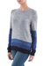 Pullover sweater, 'Imagine in Blue' - Blue and Grey Striped Pullover Sweater from Peru (image 2b) thumbail